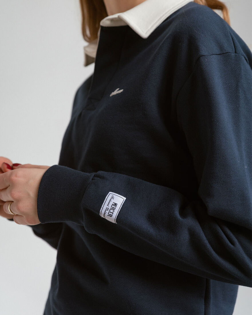 The Rugby Polo Longsleeve, Navy, hi-res