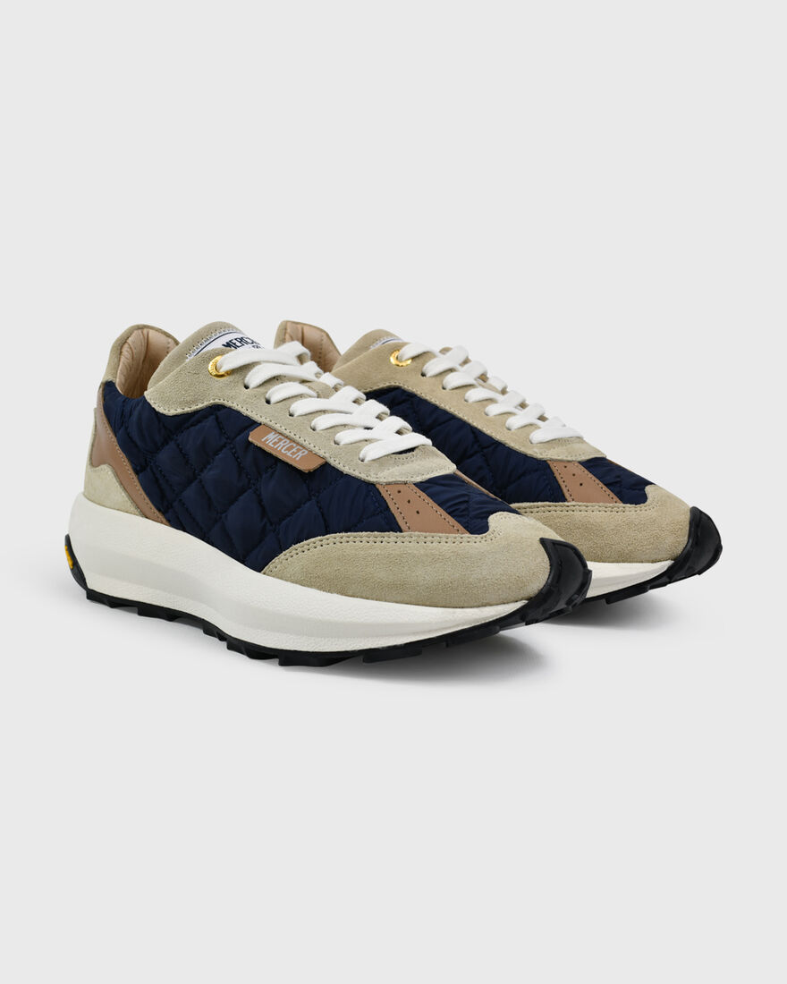 Racer Quilted - Suede/Nylon, Navy, hi-res