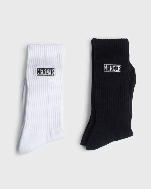 Mercer Socks 2 Pack Cotton White/Black