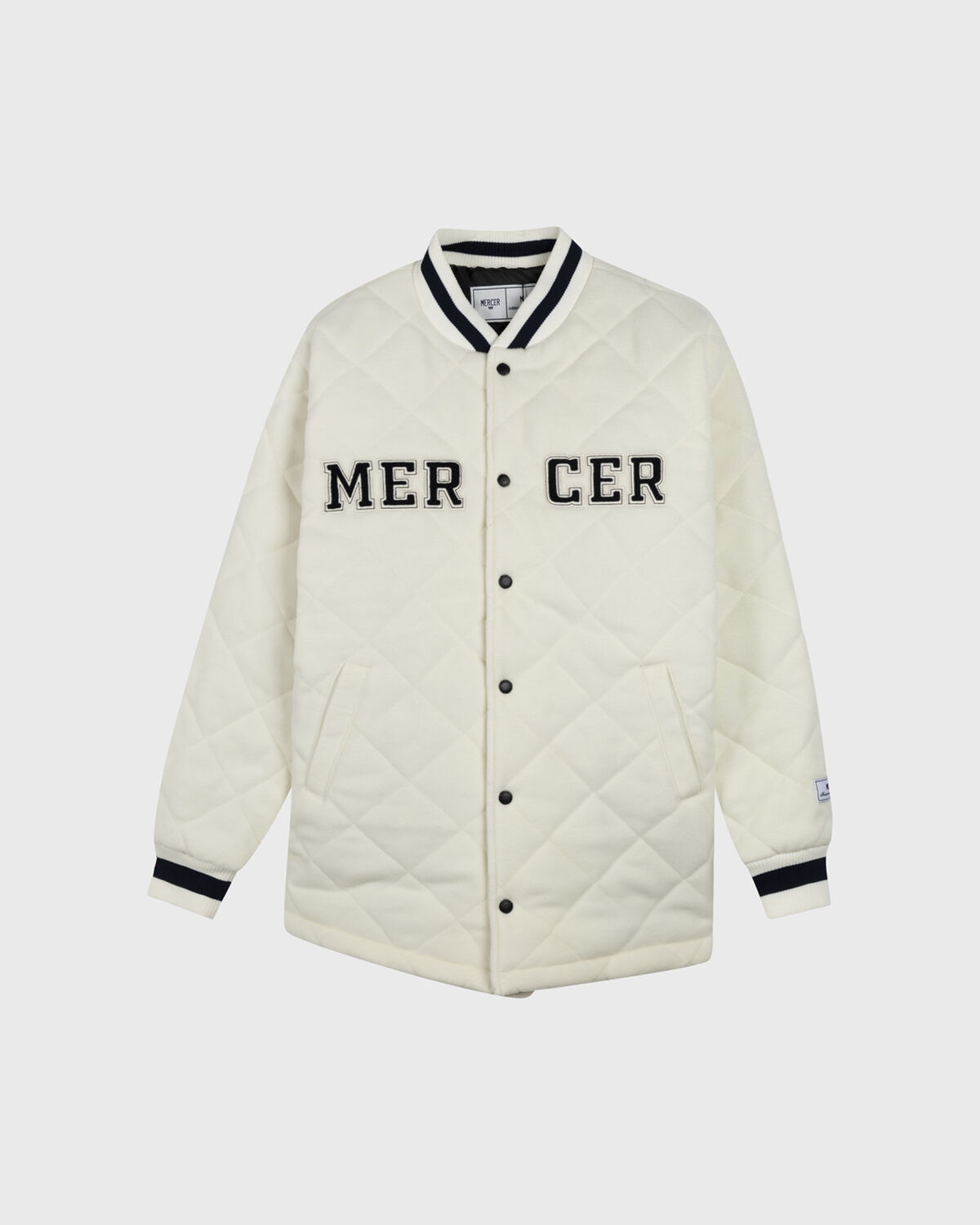 The Mercer-Quilted Varsity Wool, Crème, hi-res
