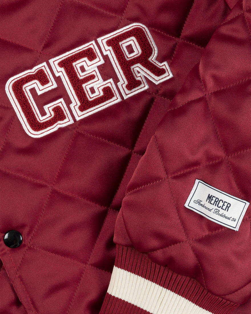 The Mercer Quilted Varsity, Red, hi-res