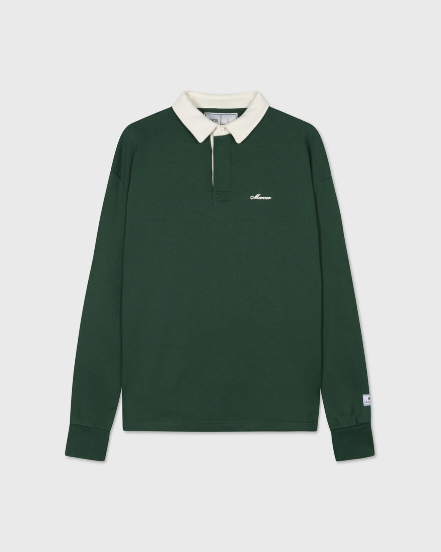 The Rugby Polo Longsleeve, Dark green, hi-res