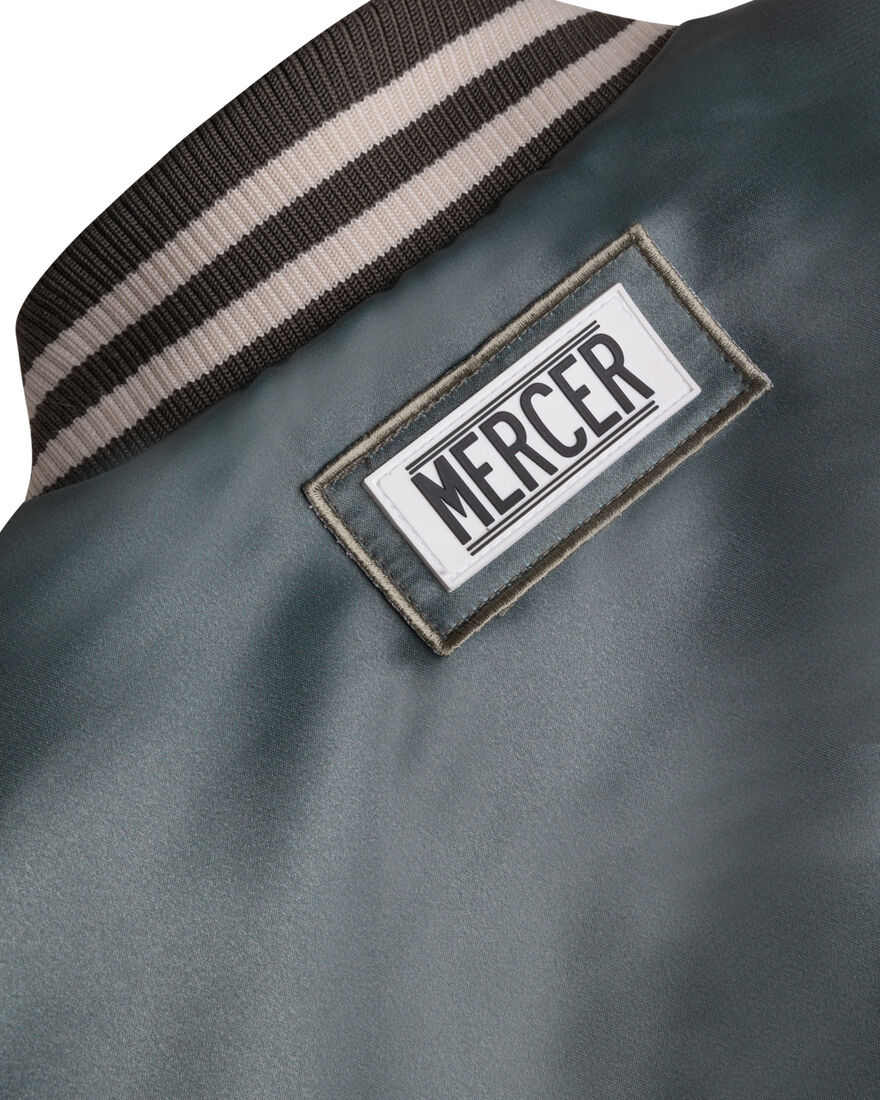 Mercer Varsity Jacket - Baby - Satin, Army green, hi-res